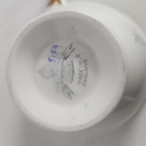 Handpainted Teacup Flowers Yellow, Pink, Blue Delphine Bone China Made in Englan - Picture 4 of 8